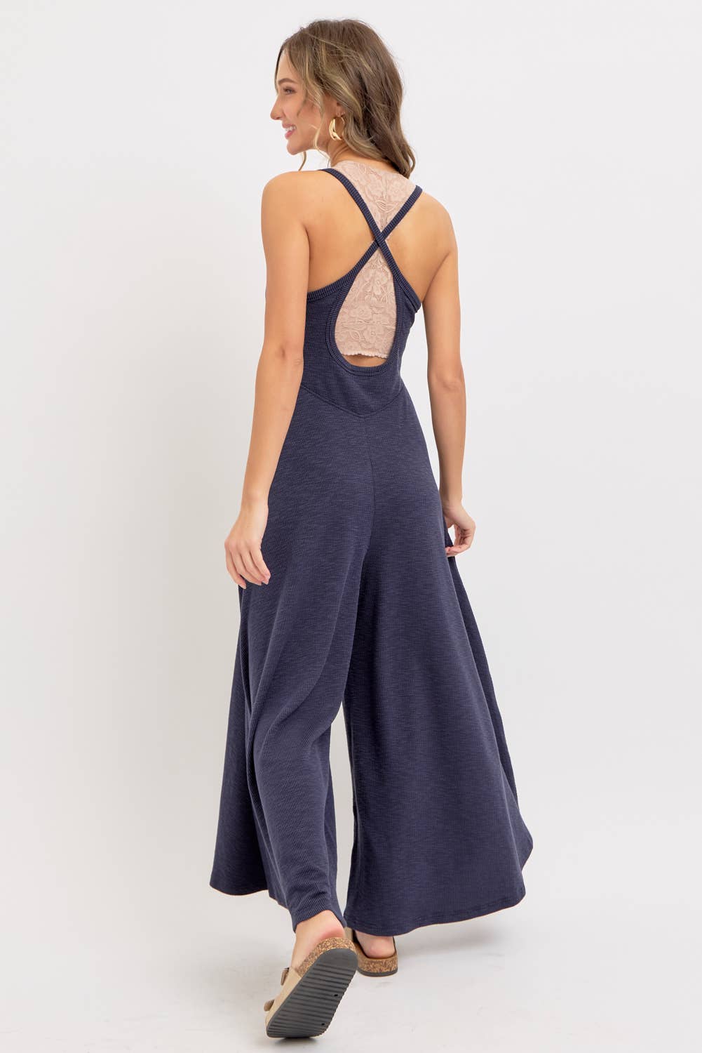 Relaxing Retreat (Navy) Wide Leg Jumpsuit