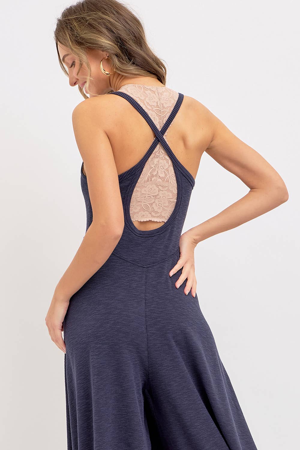 Relaxing Retreat (Navy) Wide Leg Jumpsuit