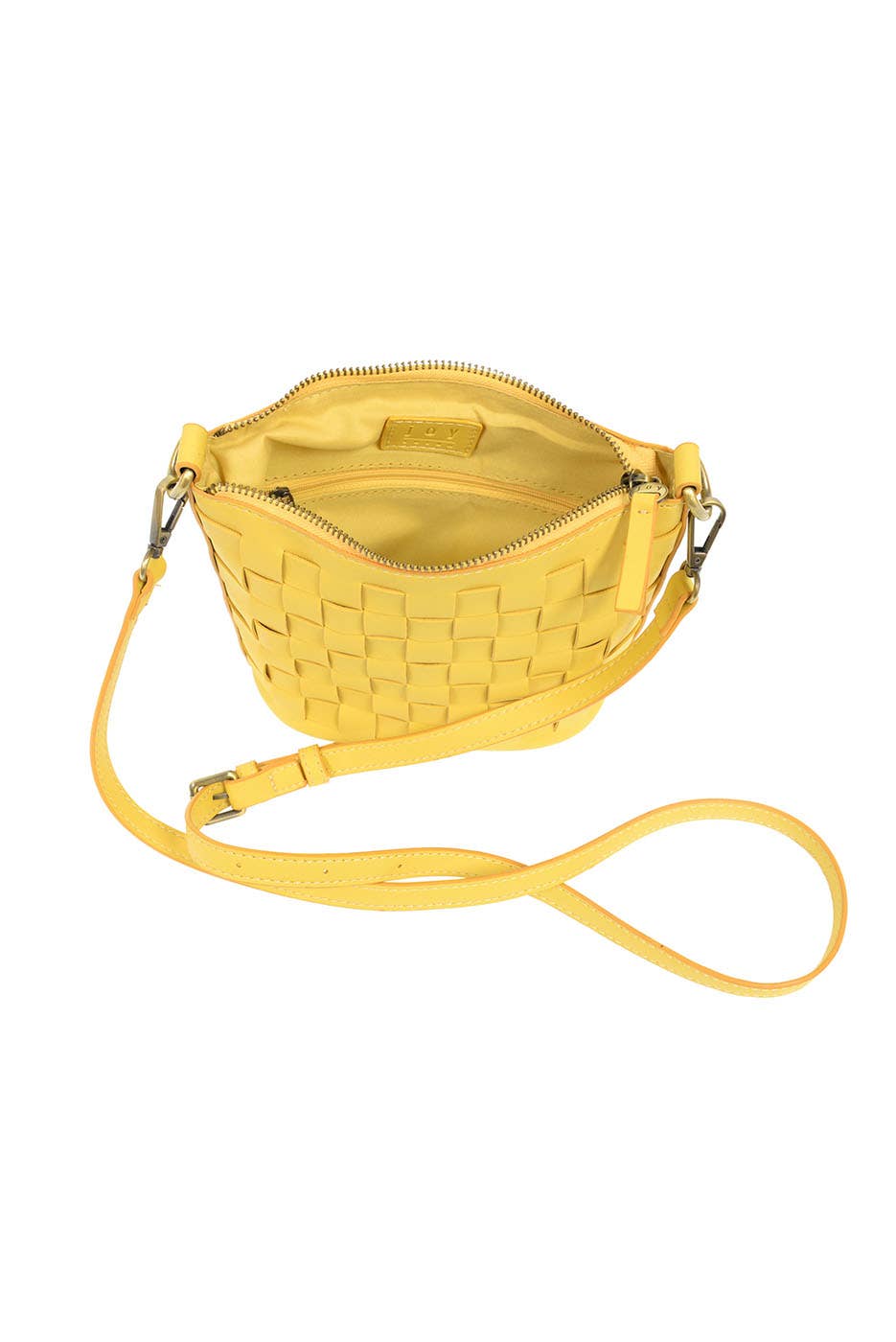 Maci (Yellow) Woven Crossbody Bag