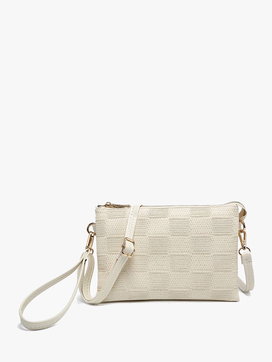 Izzy (Ivory) Checker Crossbody/Wristlet