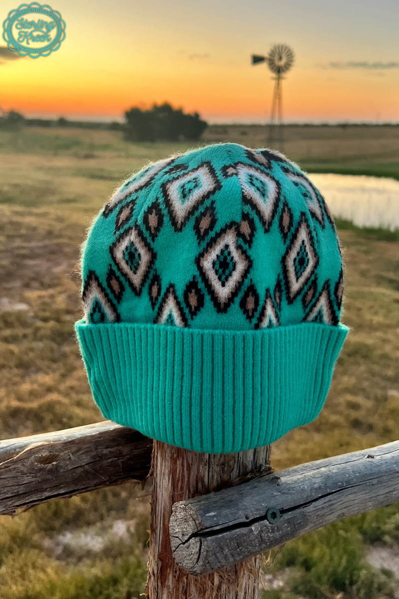 Break The Ice (Turquoise) Aztec Beanie