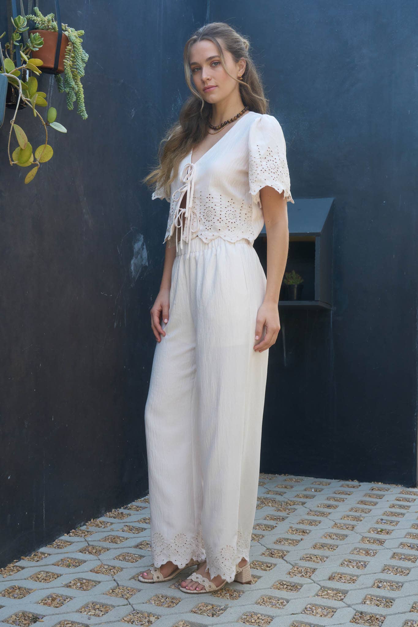 Attention To Detail Eyelet Hem Pants