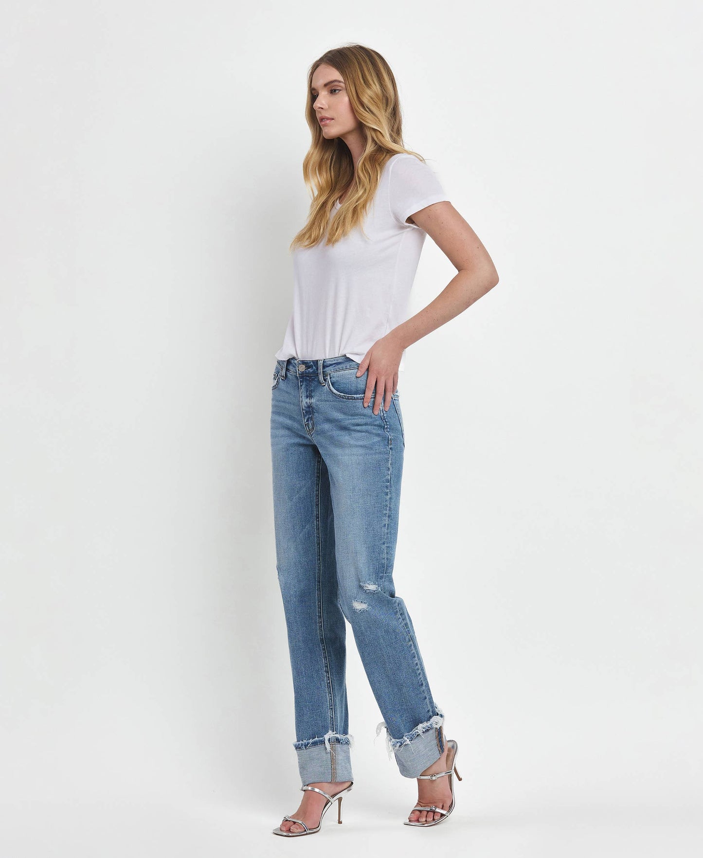 Vervet: Evermore Cuffed Straight Jeans