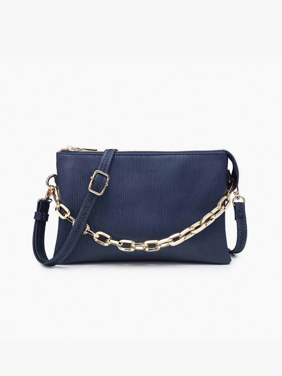 Izzy (Navy) Textured Crossbody w/ Guitar Strap