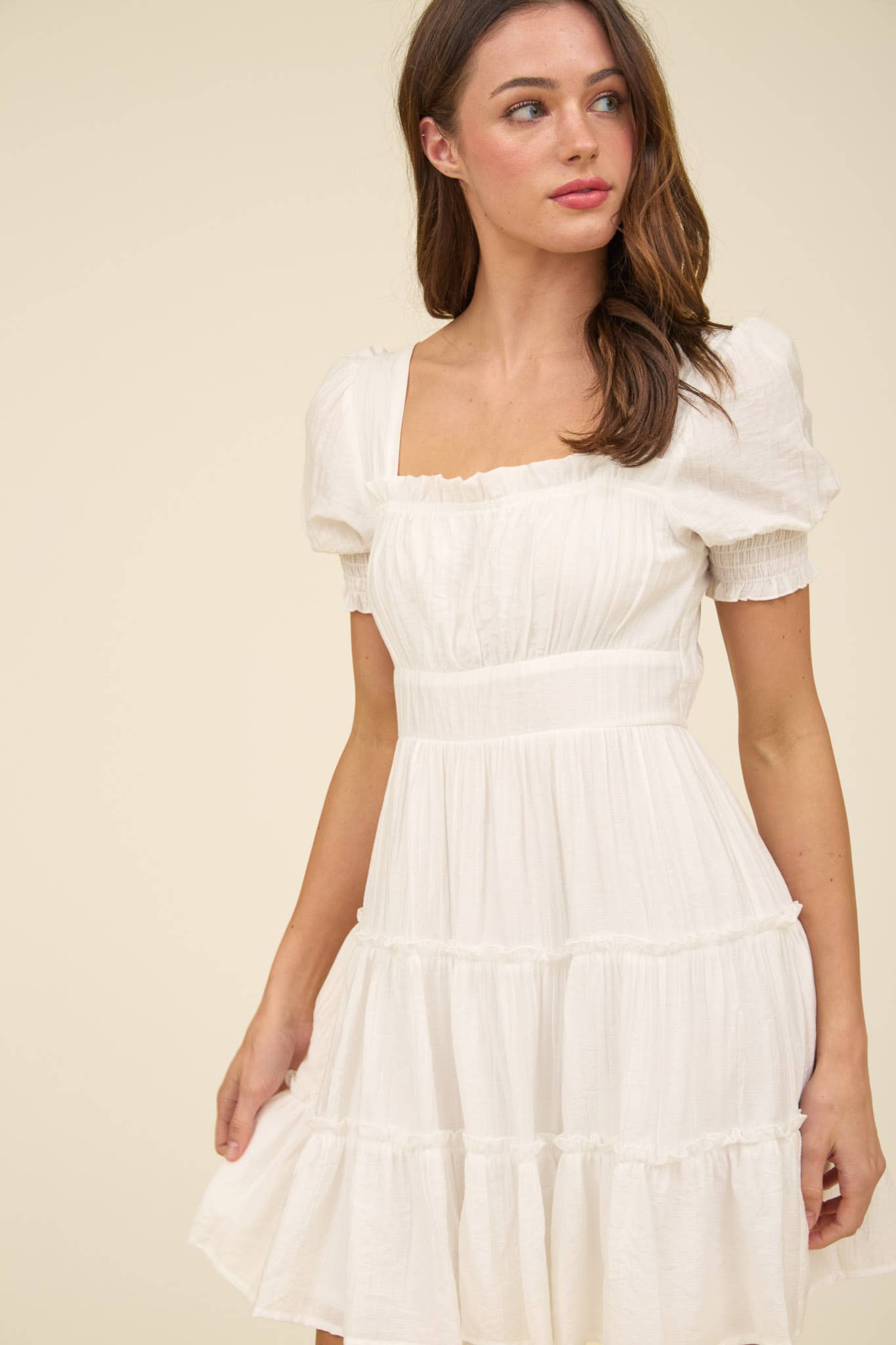 Bright Future (White) Smocked Dress