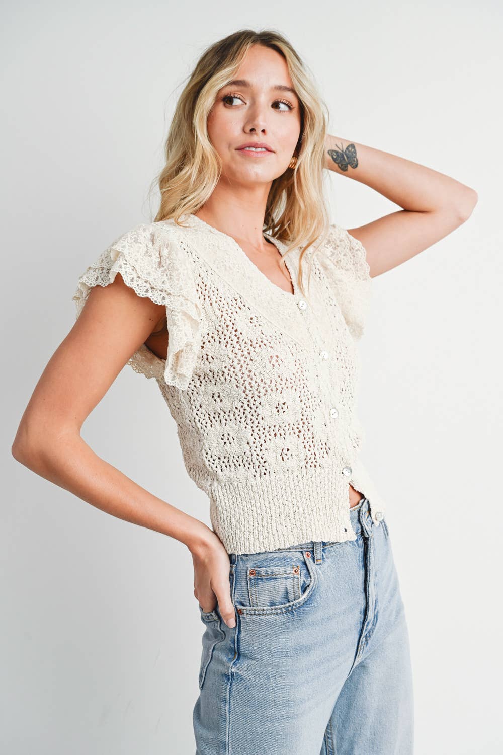 Heart For You (Natural) Crochet Top