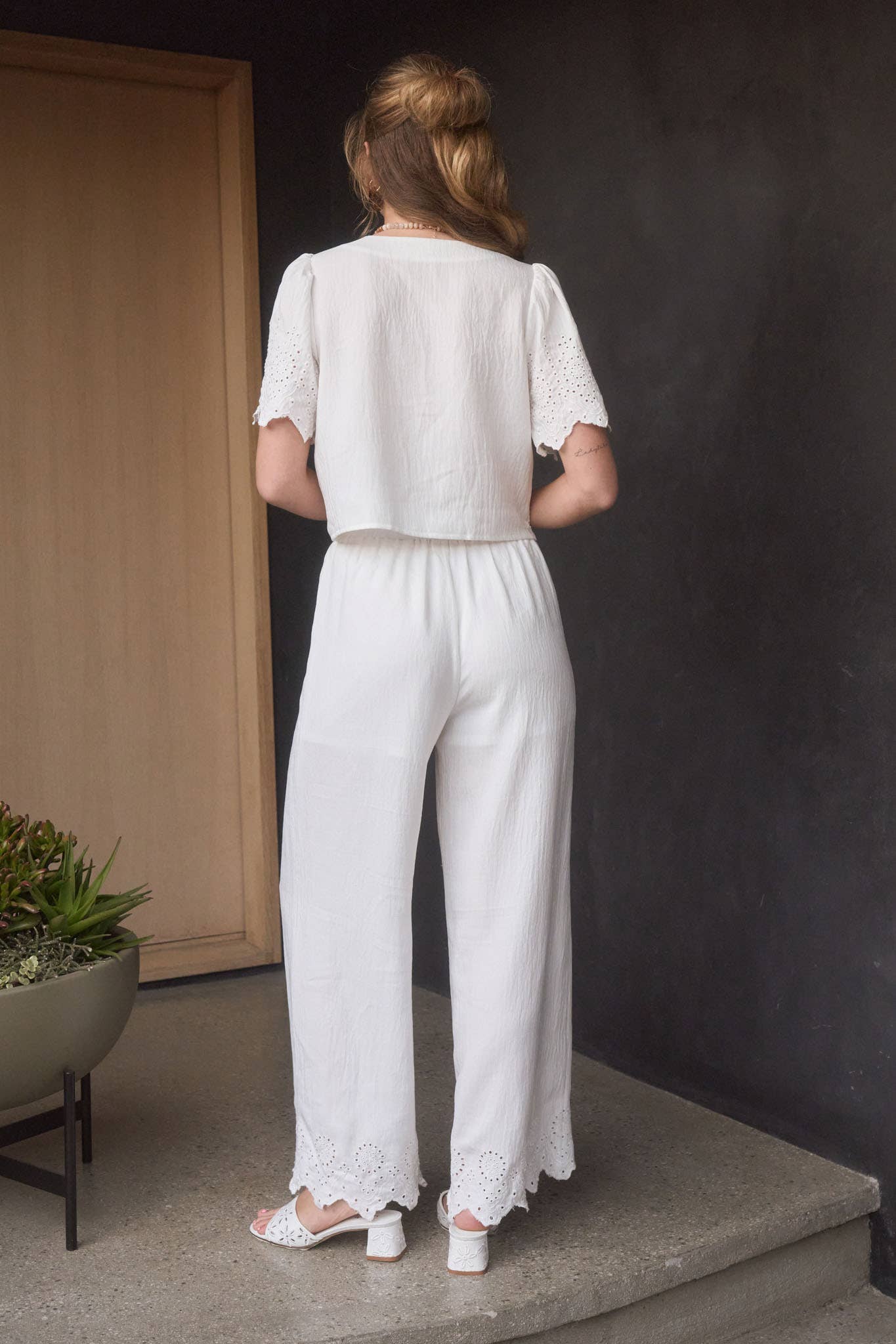 Attention To Detail Eyelet Hem Pants