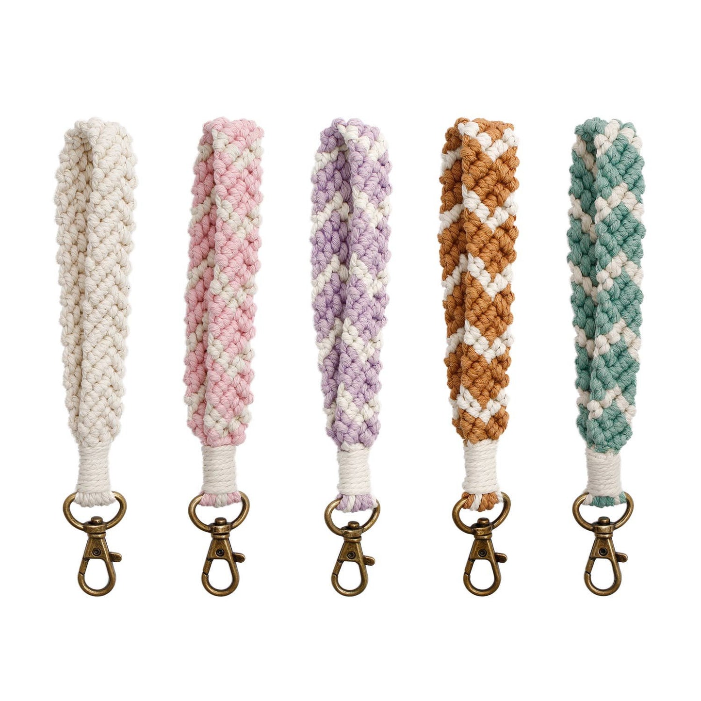 Macrame Chevron Wristlet Keychain