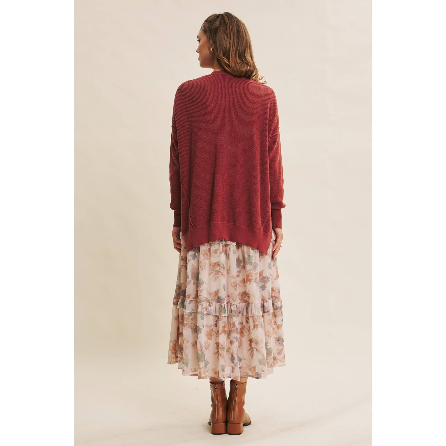 Down To Earth (Redwood) Slouch Cardigan