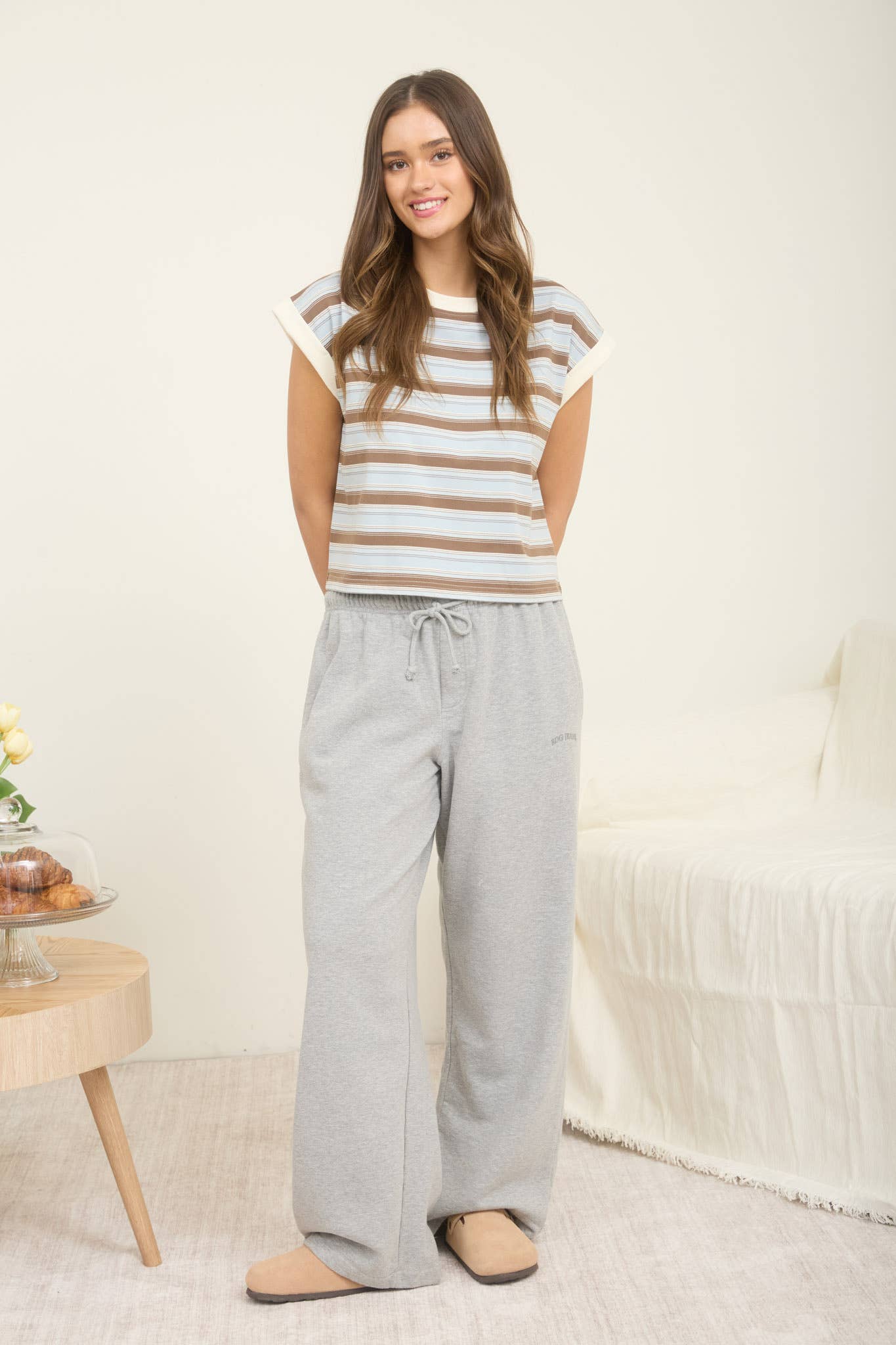 Fast Forward (Blue Mix) Stripe Knit Top