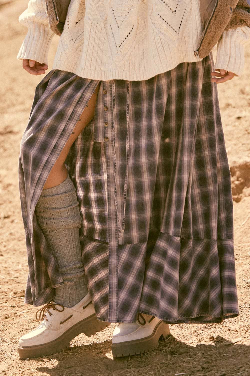 Cabin Fever (Navy) Plaid Flannel Skirt