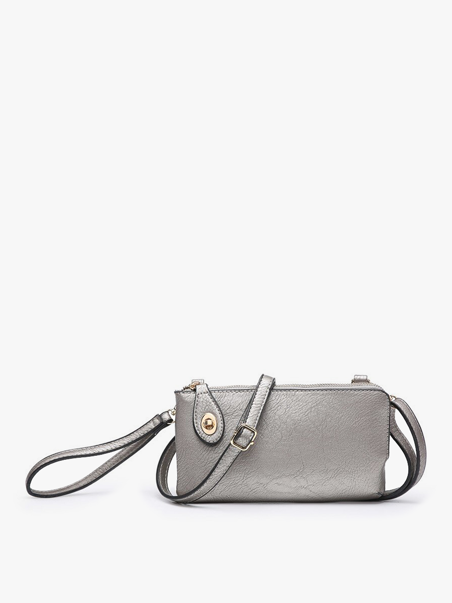 Kendall (Pewter) Crossbody/Wristlet w/ Twist Lock