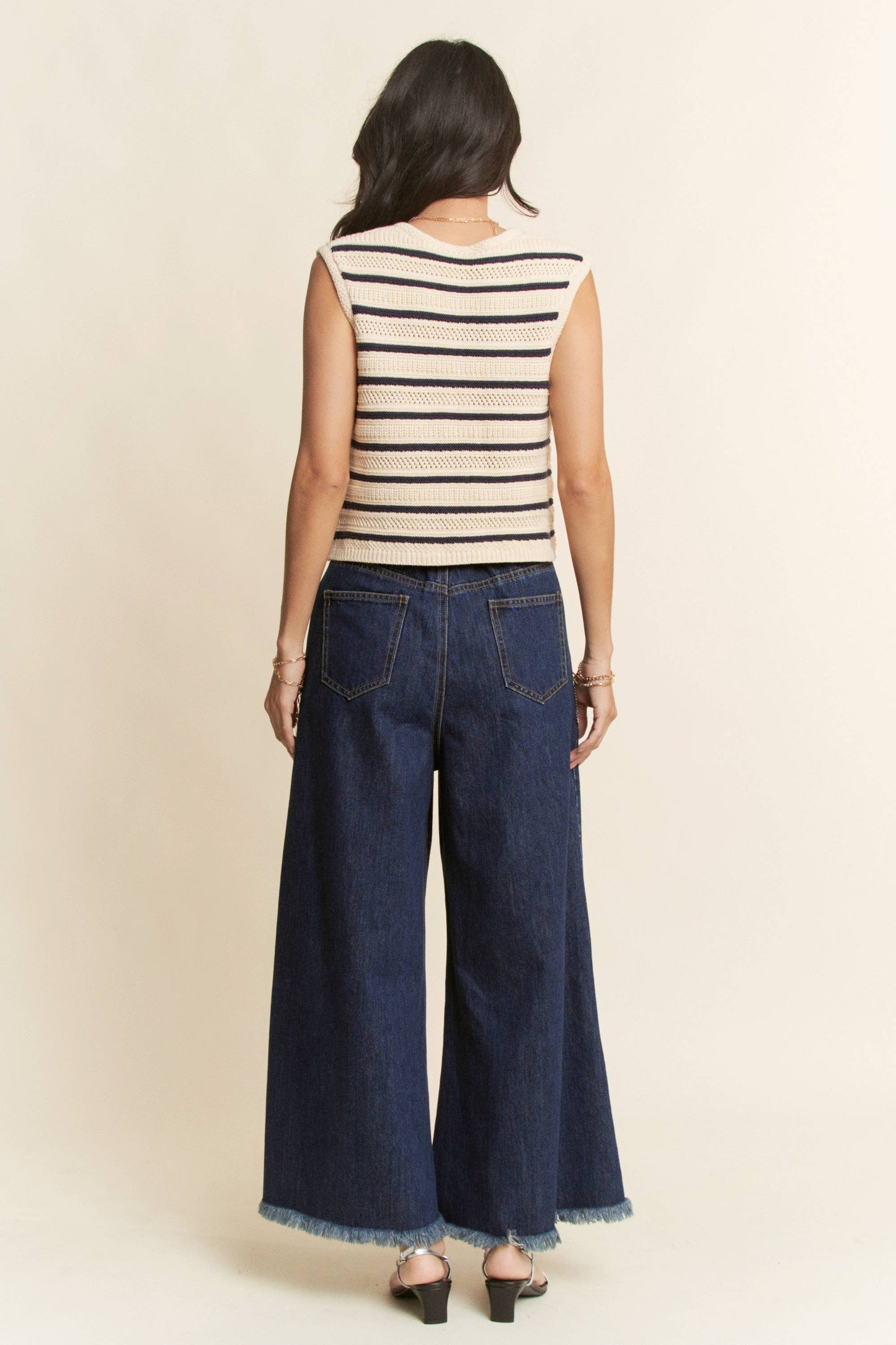 Bon Voyage (Navy/Wh) Stripe Knit Vest