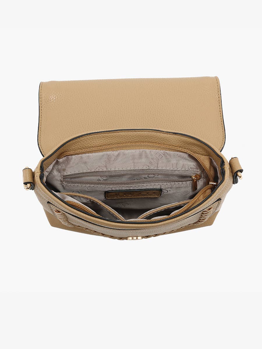 Roberta (Grey-Blue) Whipstitch Crossbody