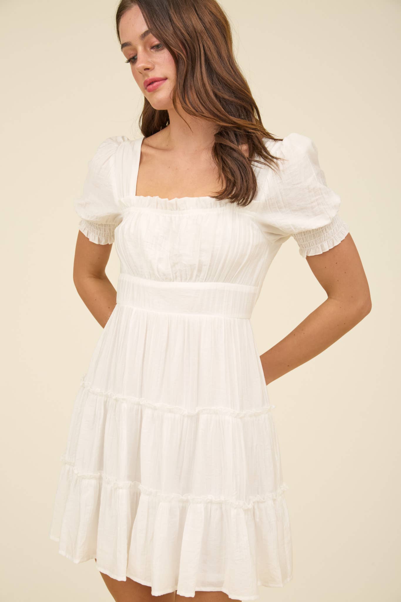 Bright Future (White) Smocked Dress