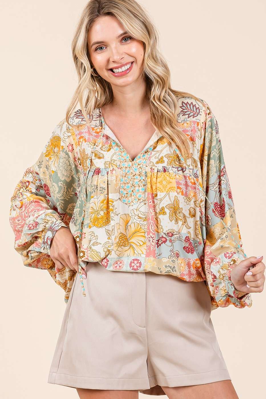 Boundless Boho Patchwork Blouse