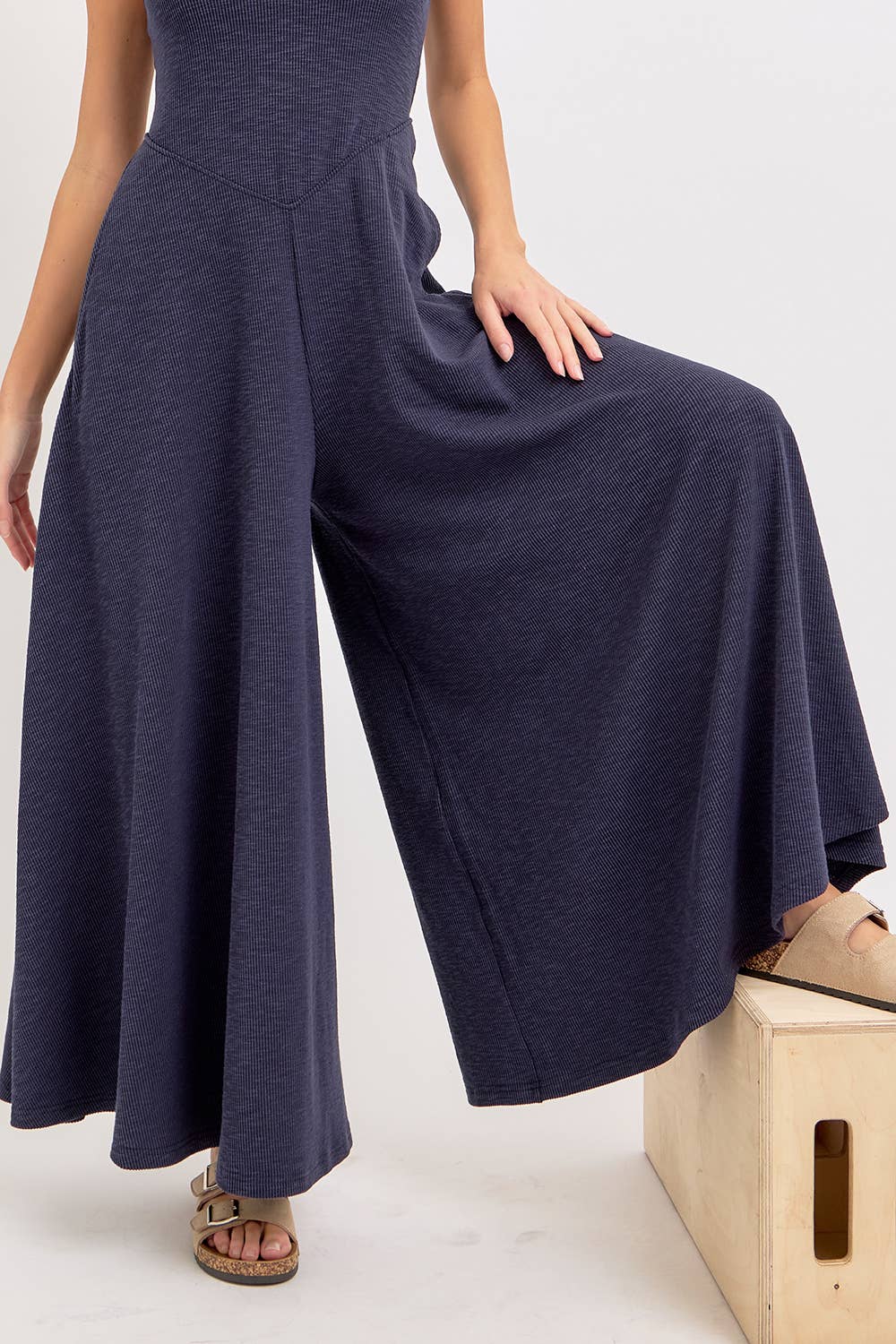 Relaxing Retreat (Navy) Wide Leg Jumpsuit