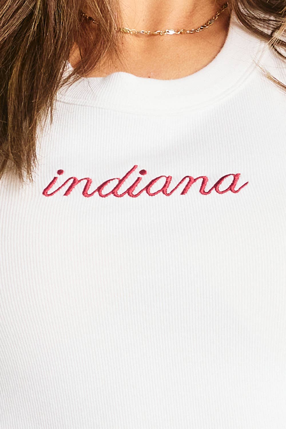 Indiana (White) Embroidered Tank Top