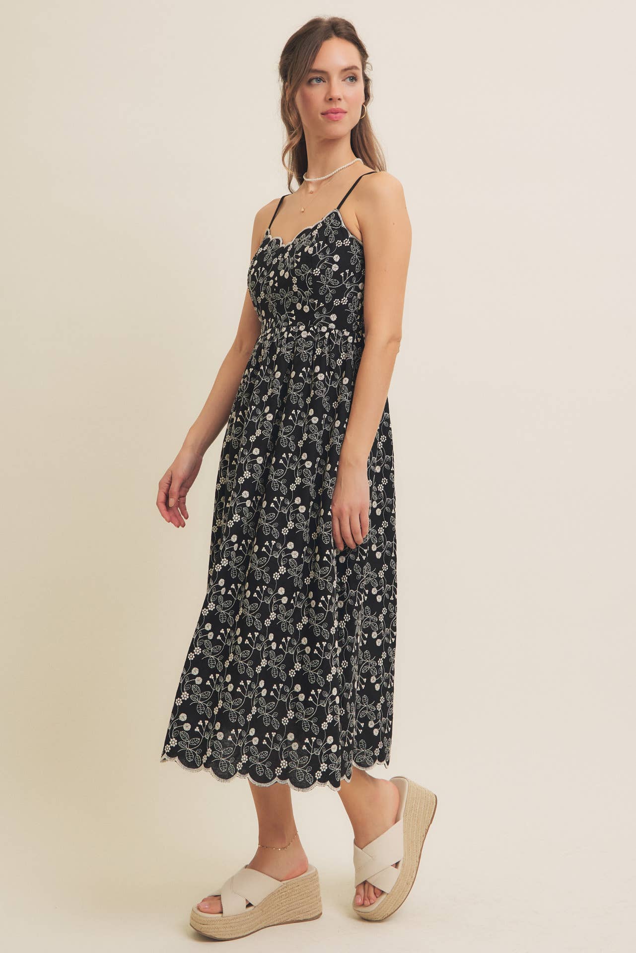 Timeless Style (Black) Embroidered Dress