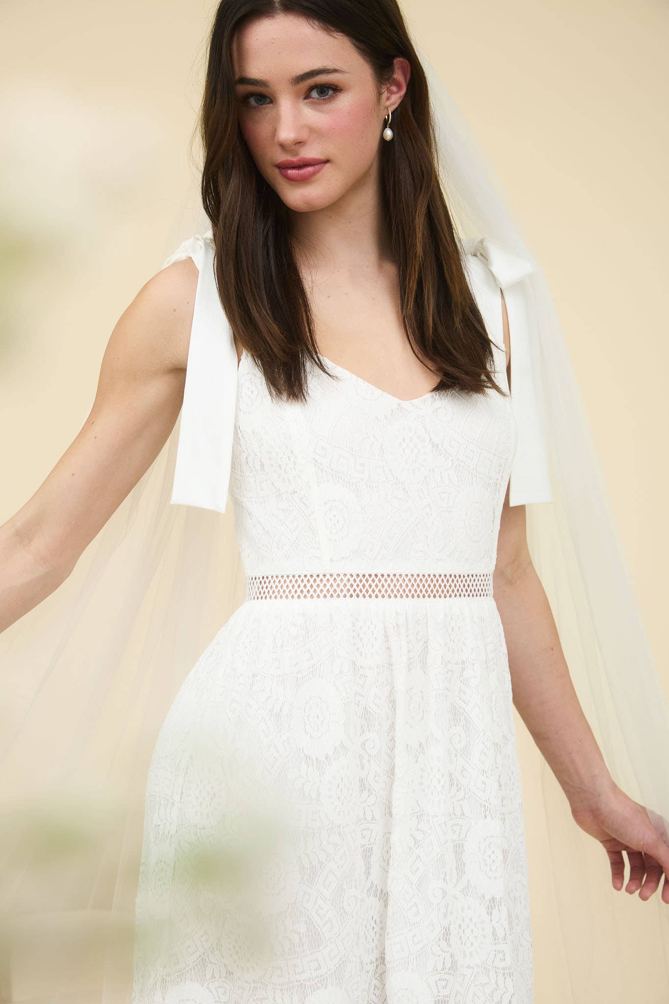 Lacey Love (White) Lace Midi Dress