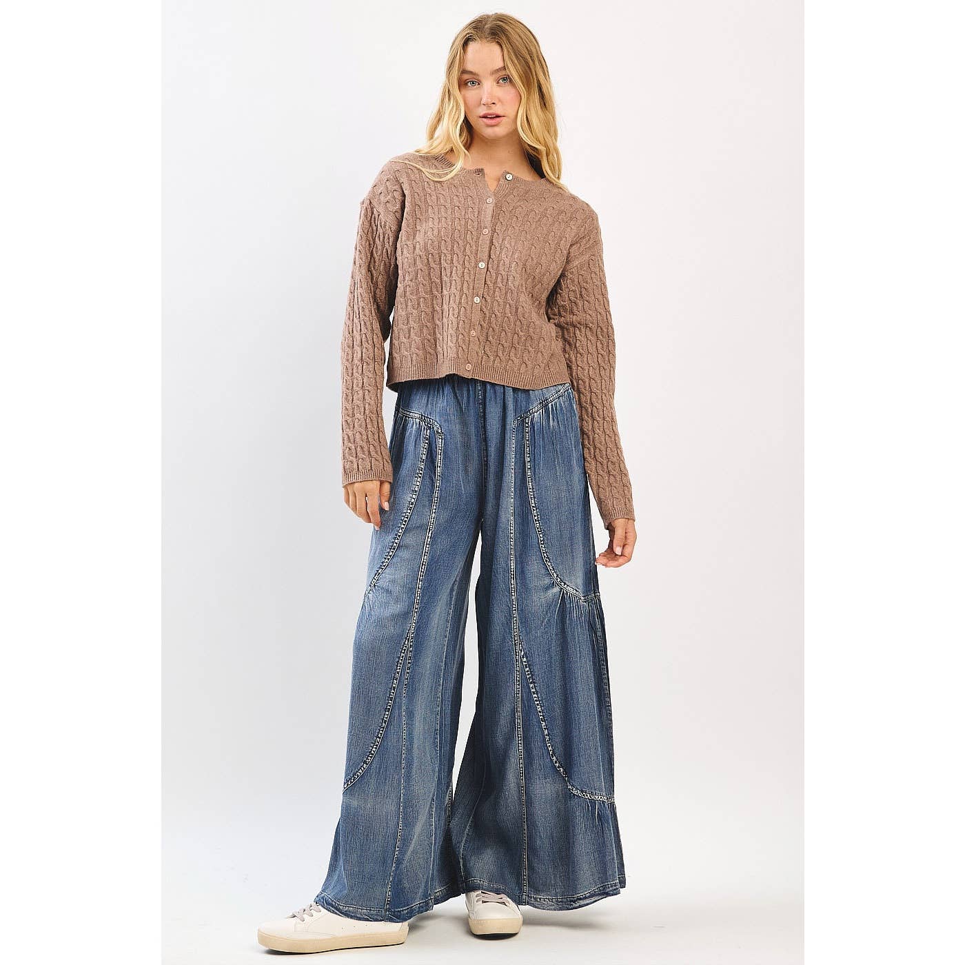 Wrapped Up (Mocha) Cable Knit Cardigan