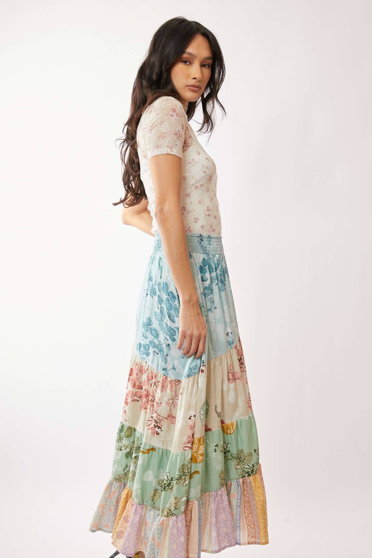 Garden Party (Pink) SS Floral Mesh Top