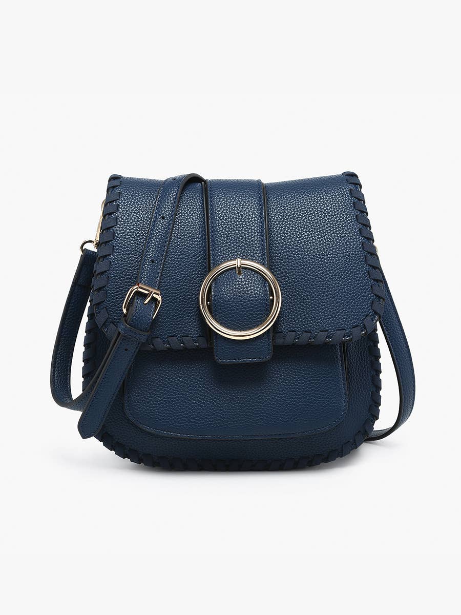 Sandra (Navy) Buckle Flap Crossbody