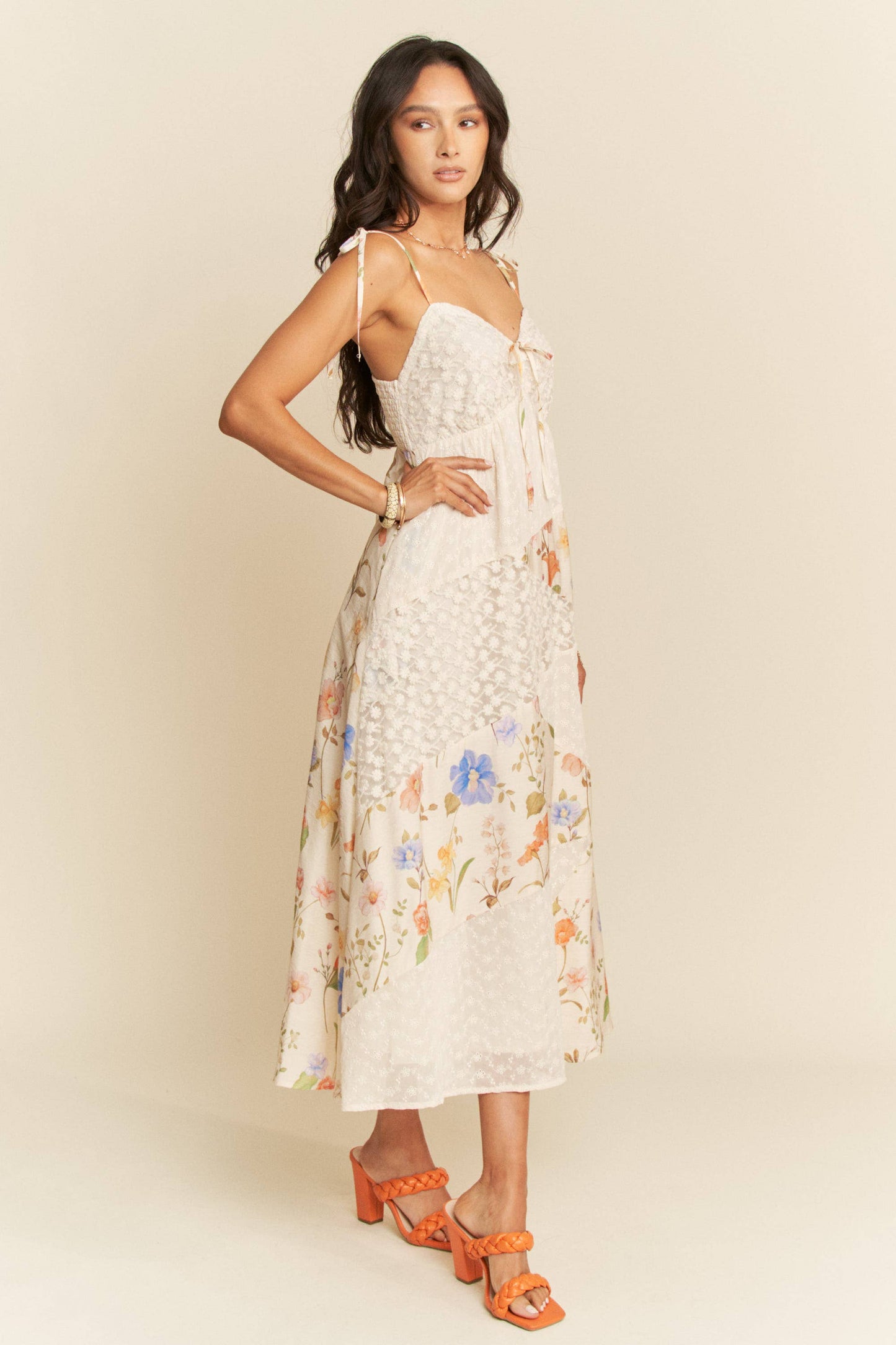 Day Dreamt Floral Lace Patchwork Dress