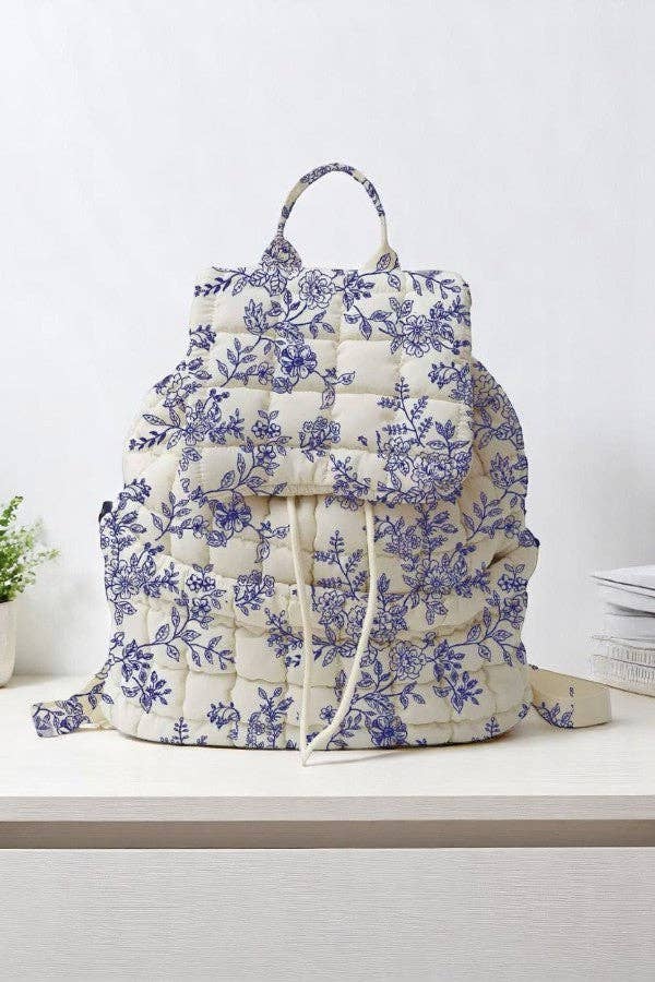 Bexleigh Blue Vintage Floral Backpack
