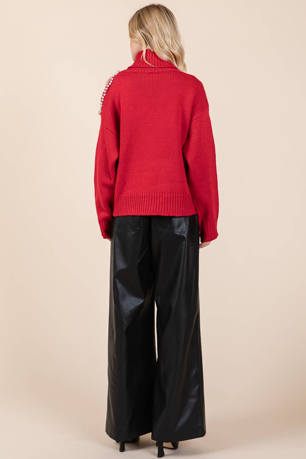 Old Money (Black) Pearl Accent Sweater