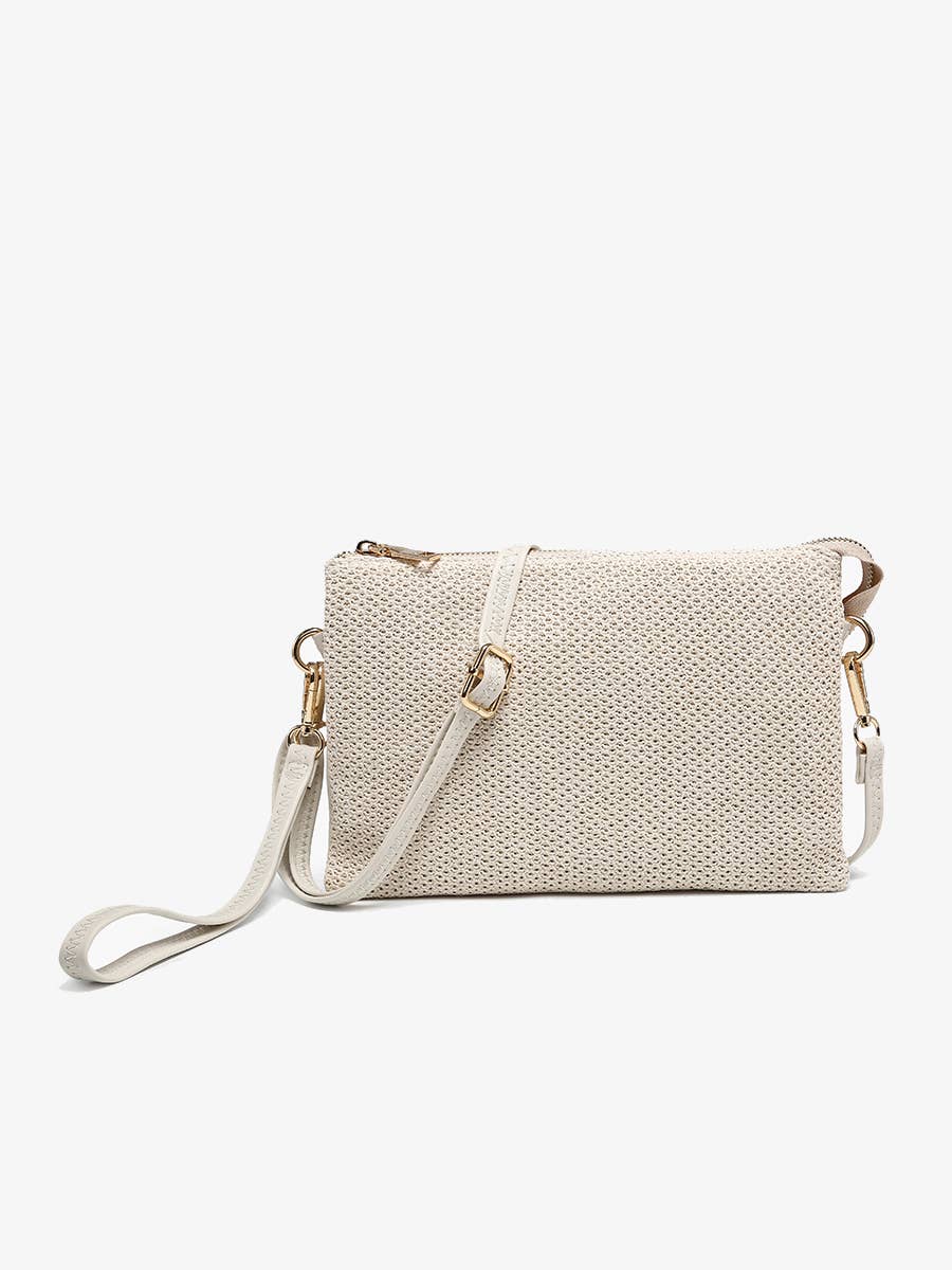 Izzy (Ivory) Woven Straw Crossbody/Wristlet