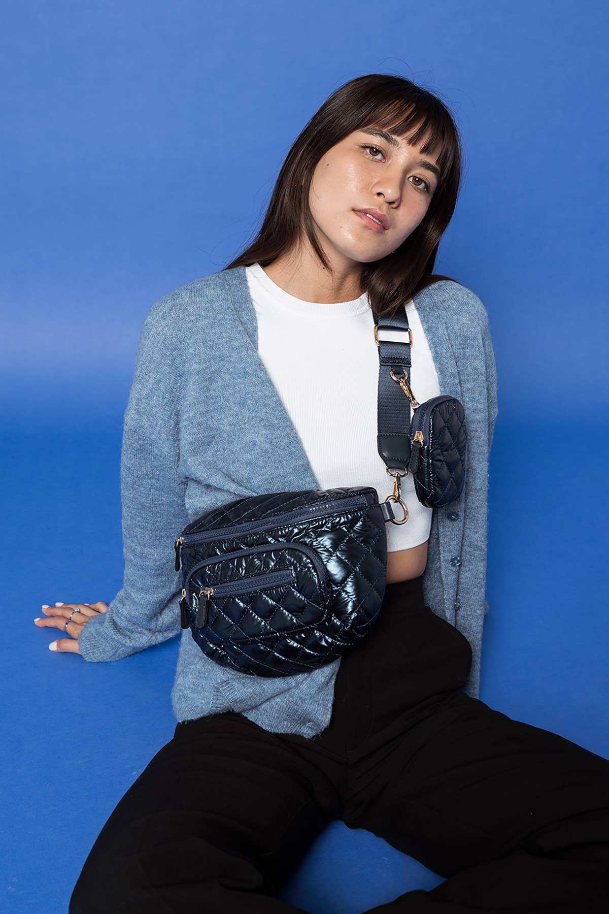 Arianna (Wine) Quilted Belt Bag w/ Pouch