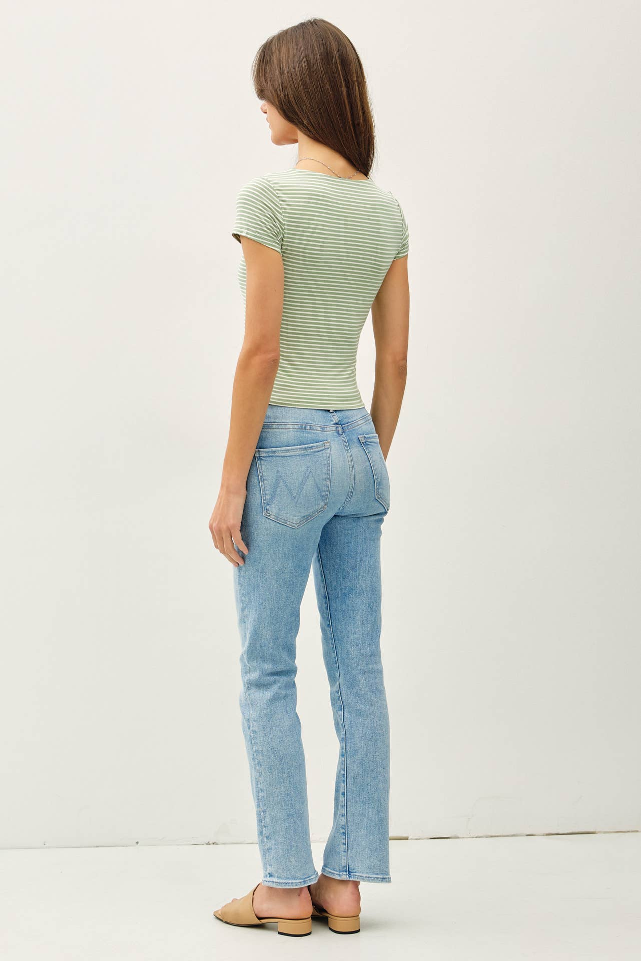 Feel Good (Sage) Stripe Double Lined Top