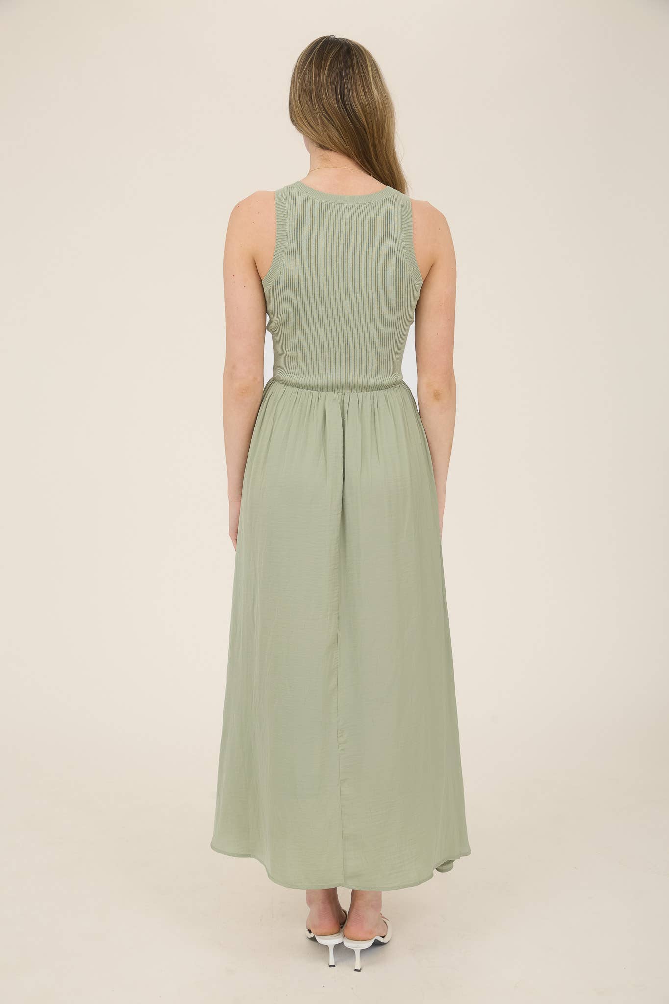 Lead the Way (Lt Olive) Midi Dress