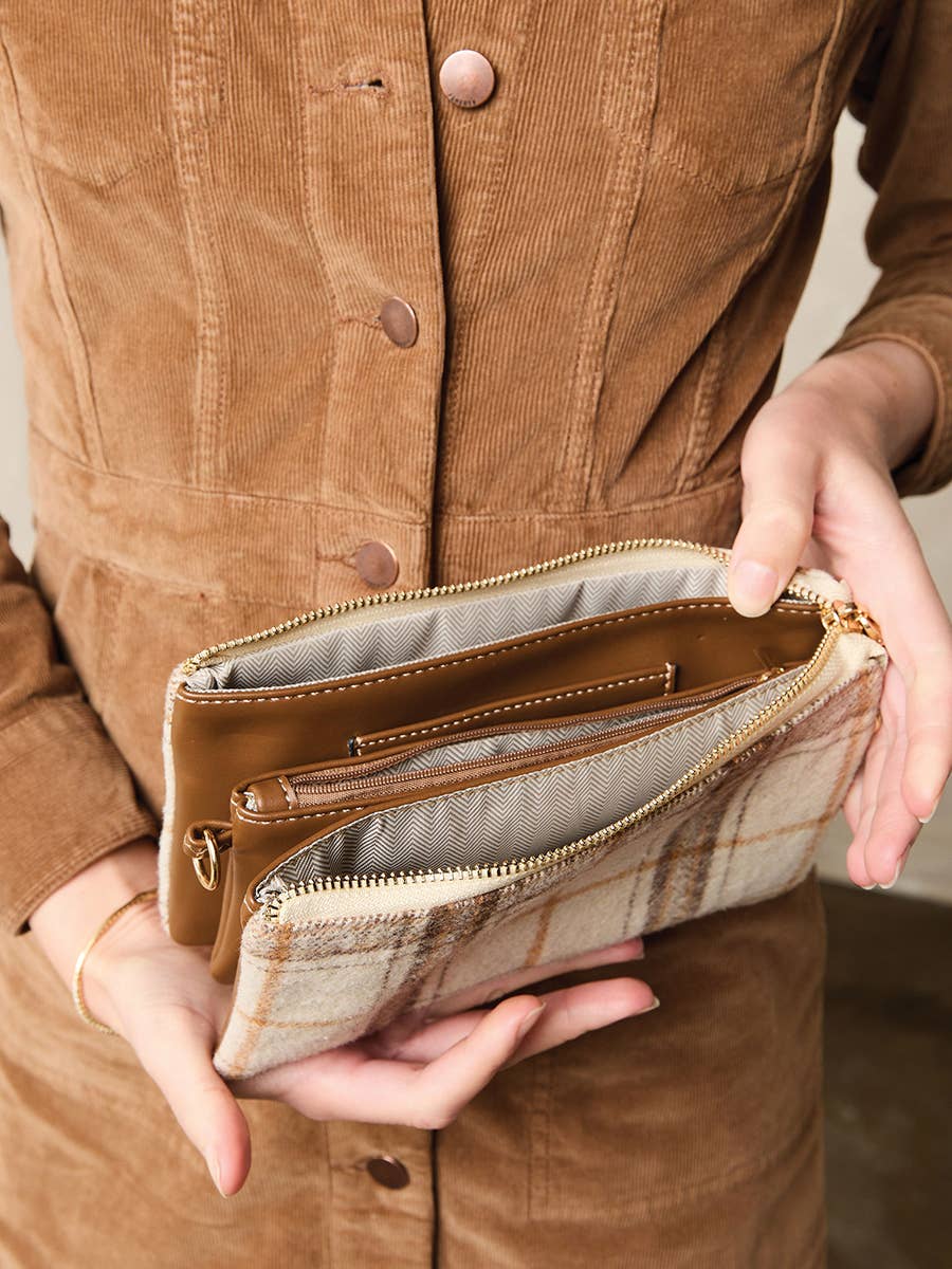 Riley (Green) Plaid Crossbody/Wristlet