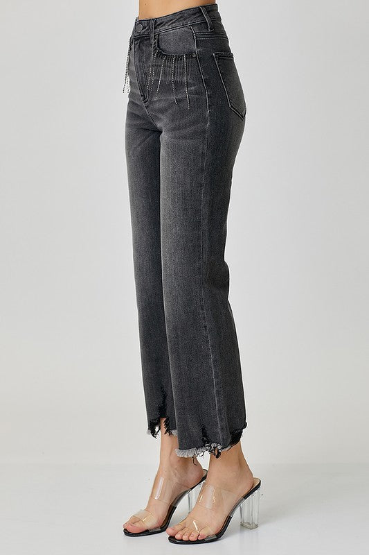 Risen: Crushin’ It GREY Rhinestone Jeans