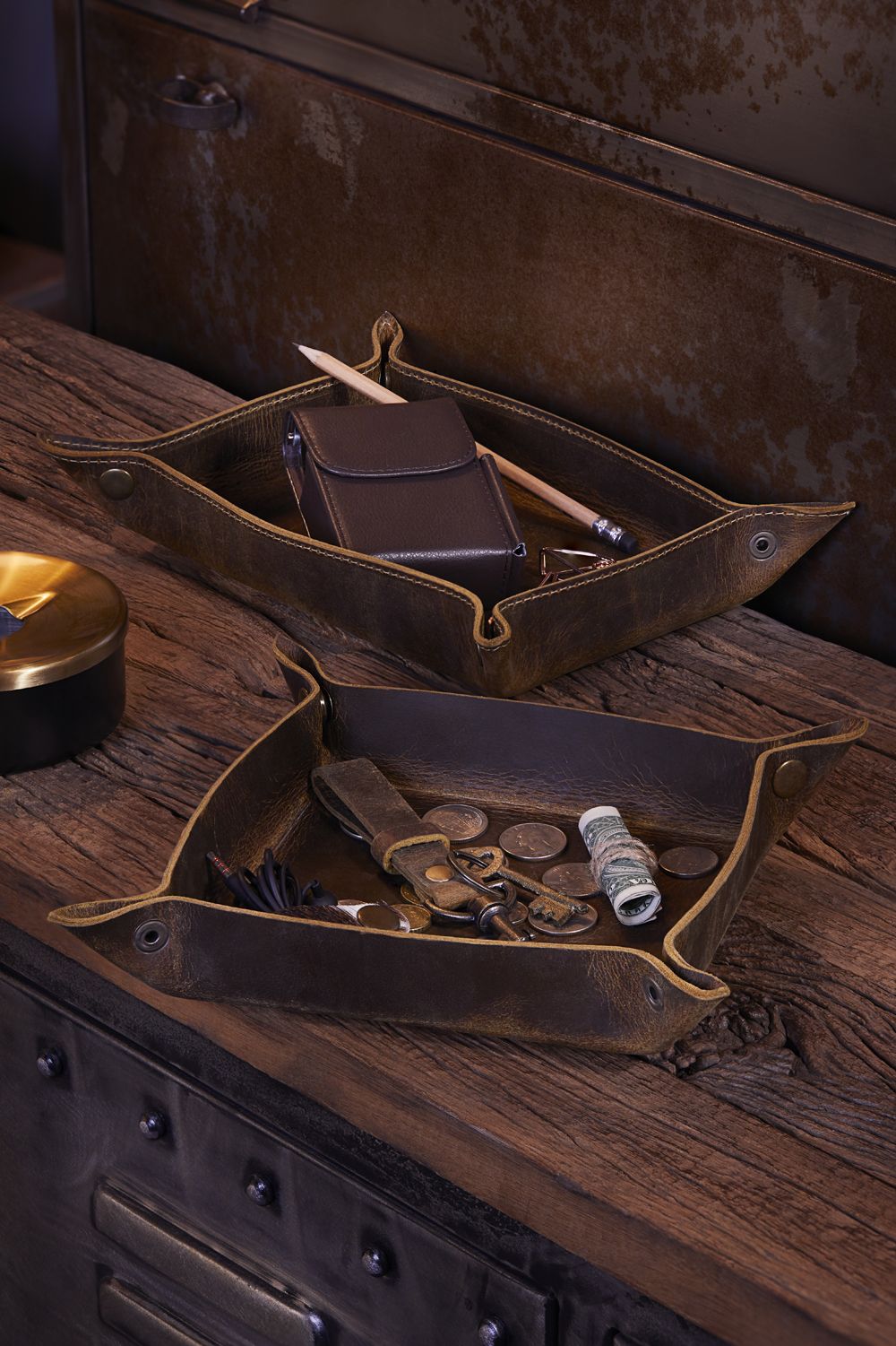 Myra Bag: Opulent Offering Square Leather Tray