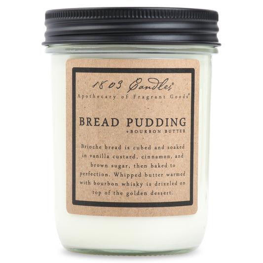 1803 Candles: Bread Pudding +Bourbon Butter Jar Candle