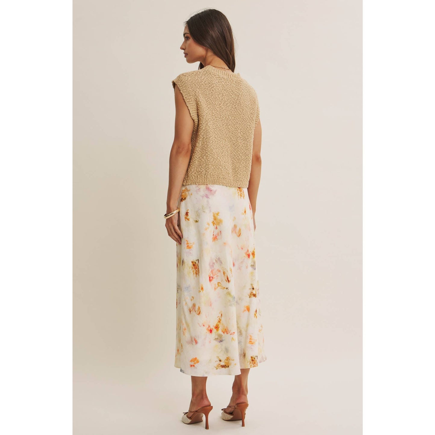 Good Impression Watercolor Midi Skirt