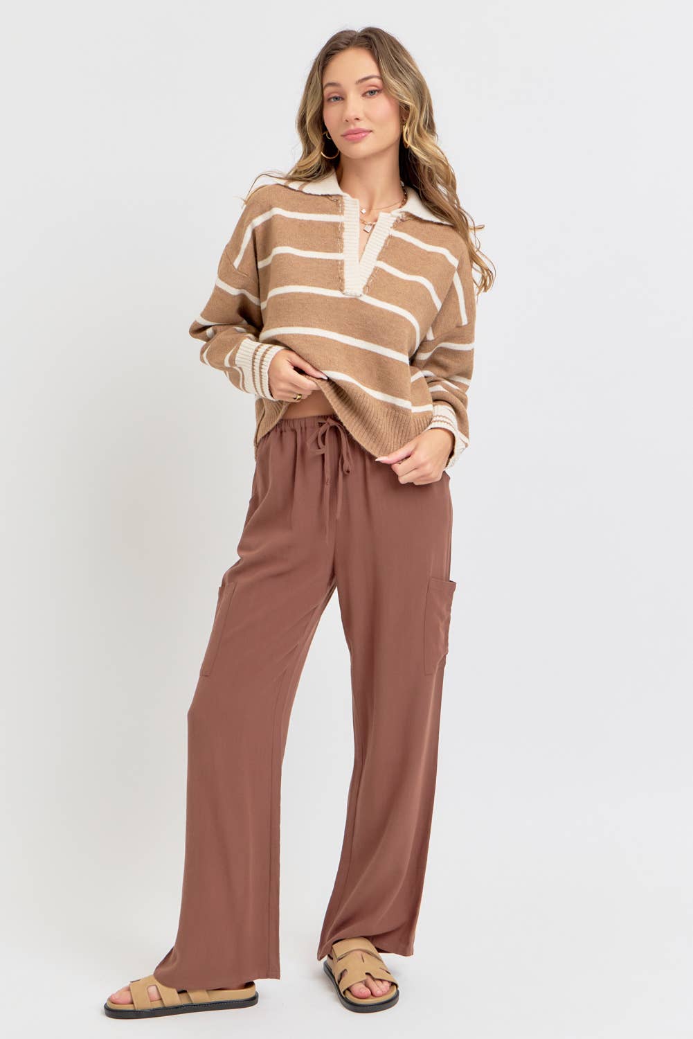 Polo Champ (Mocha/Cream) Stripe Sweater