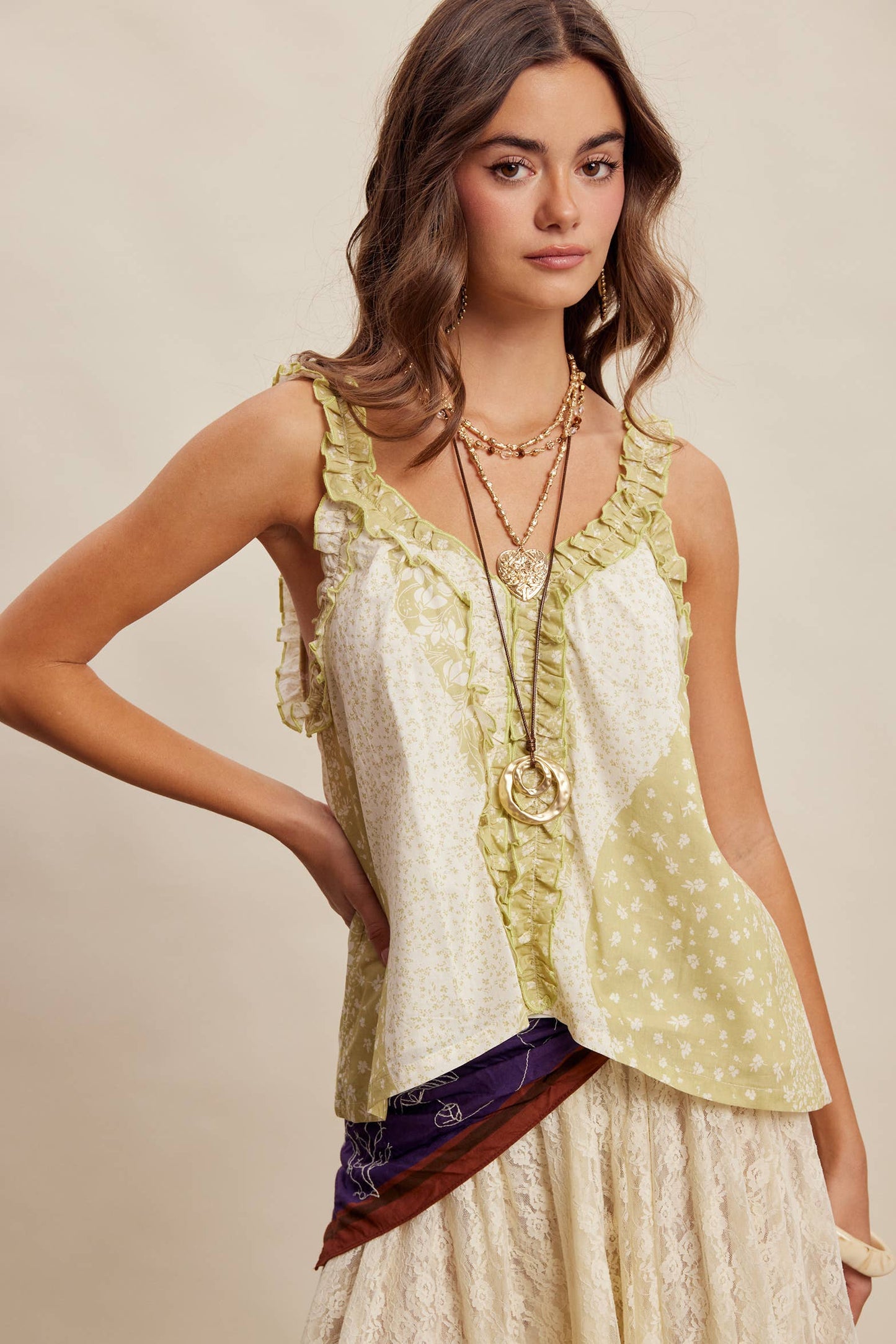 Free Festival Patchwork Tank Top