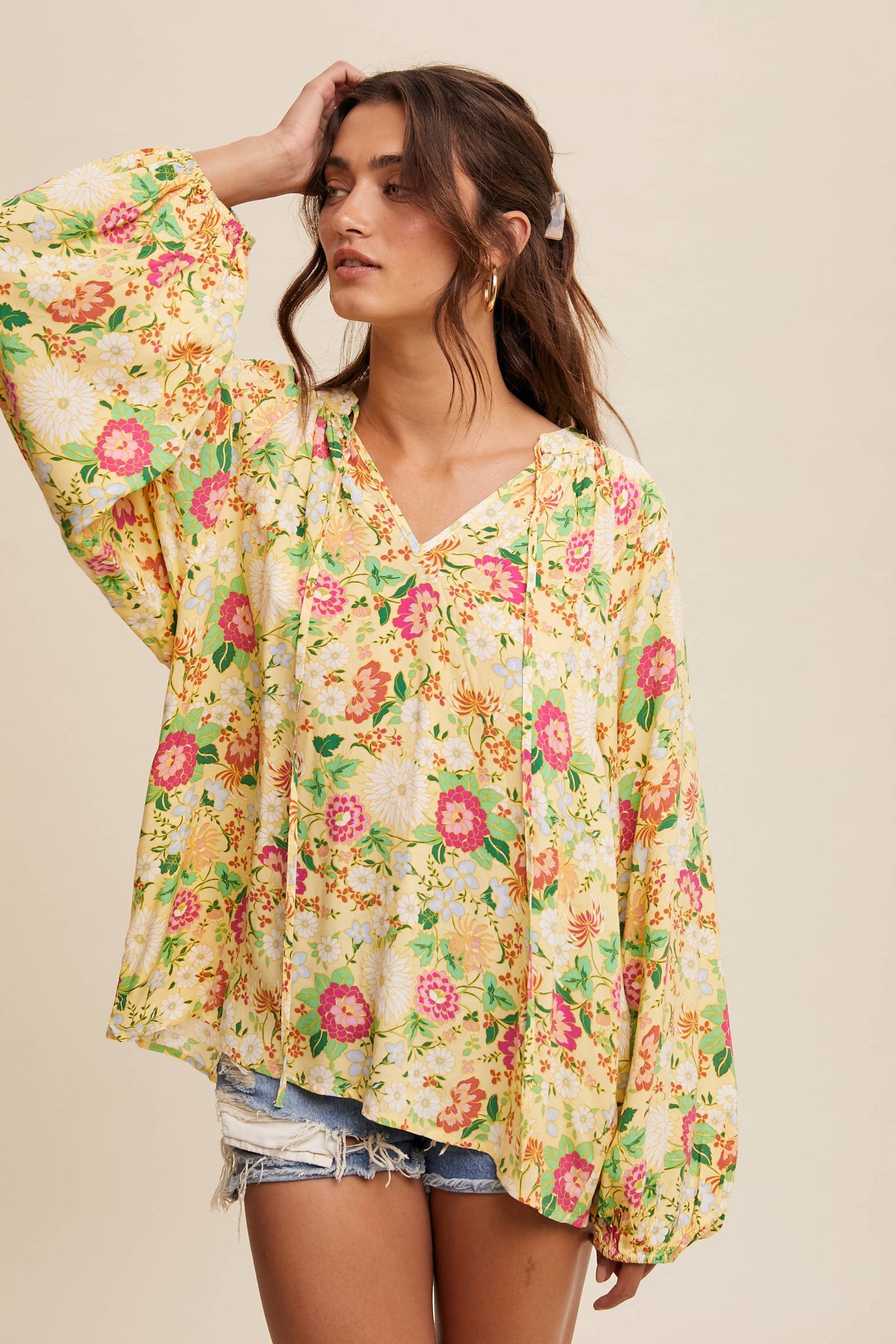 Sunlit Garden (Lt Yellow) Floral Blouse