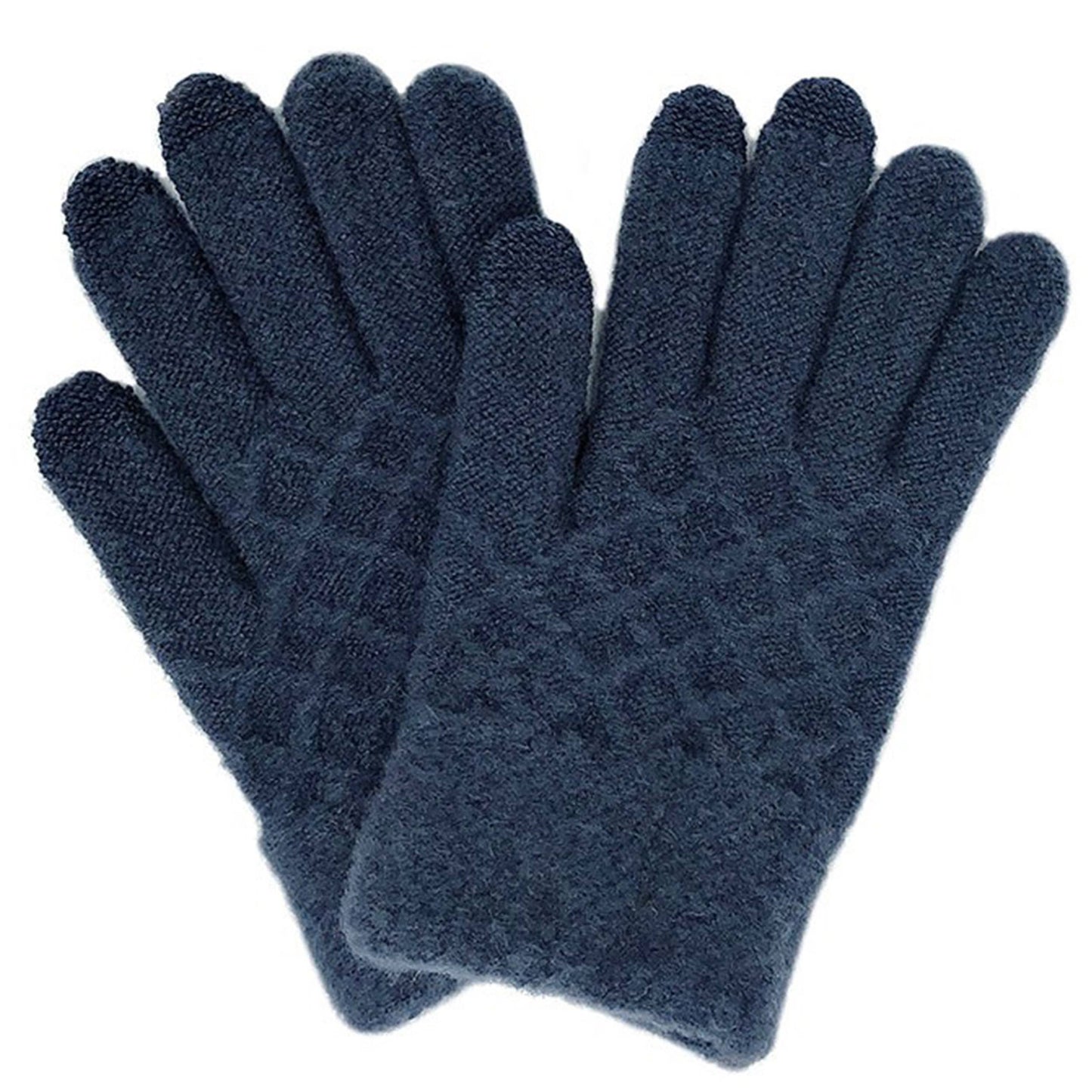 Waffle Textured Touch Screen Gloves, Navy