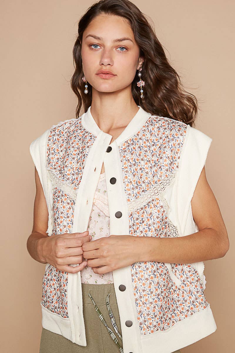 POL: Show & Tell Floral Quilted Vest