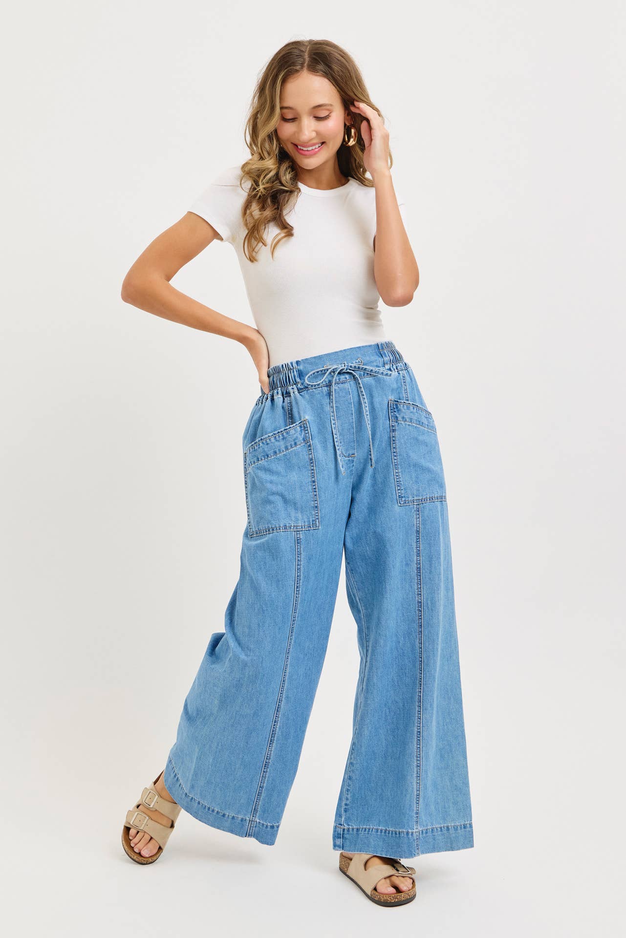 Ready To Roll Pull-On Wide Leg Jeans
