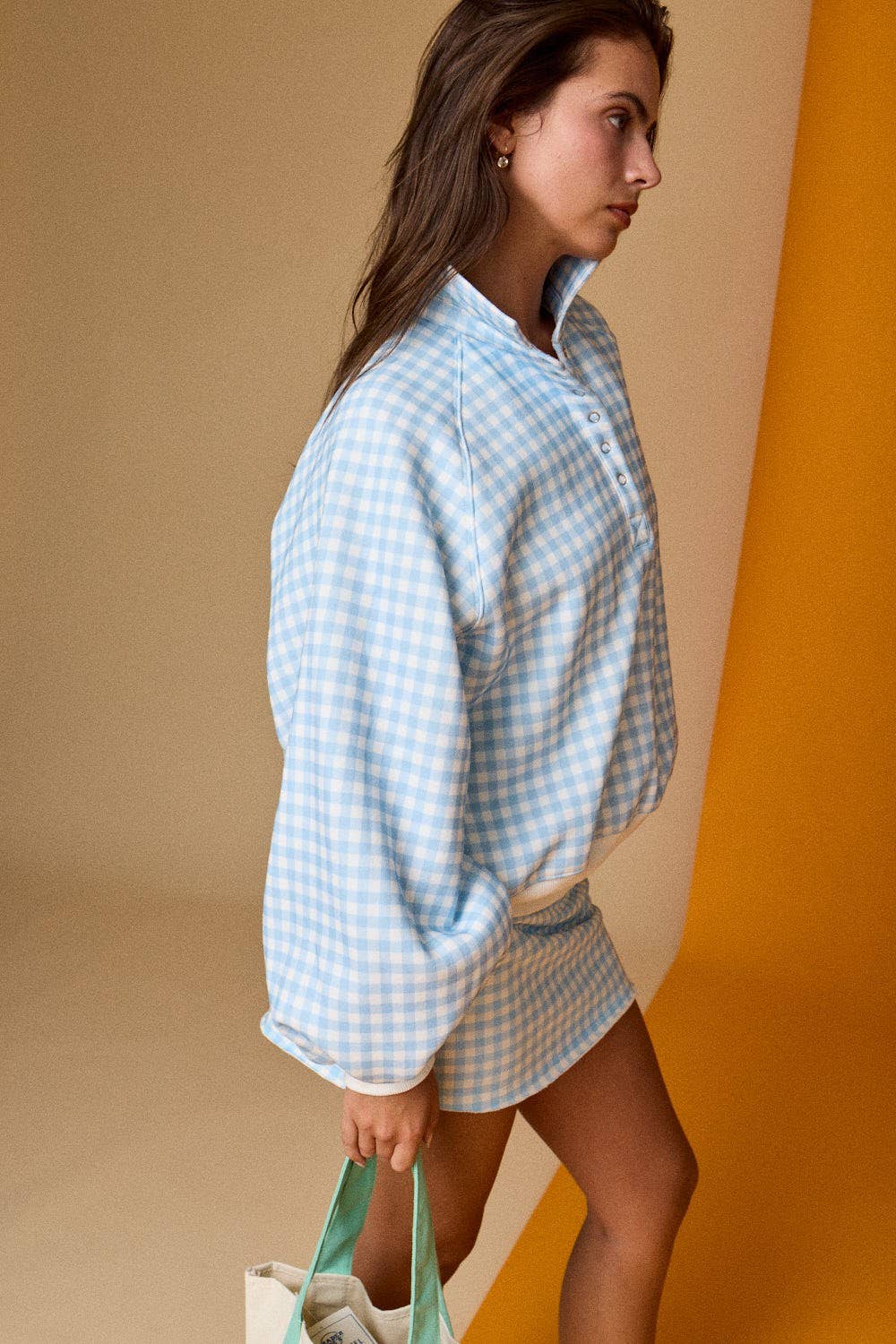 Checked In (Blue) Gingham Check Pullover