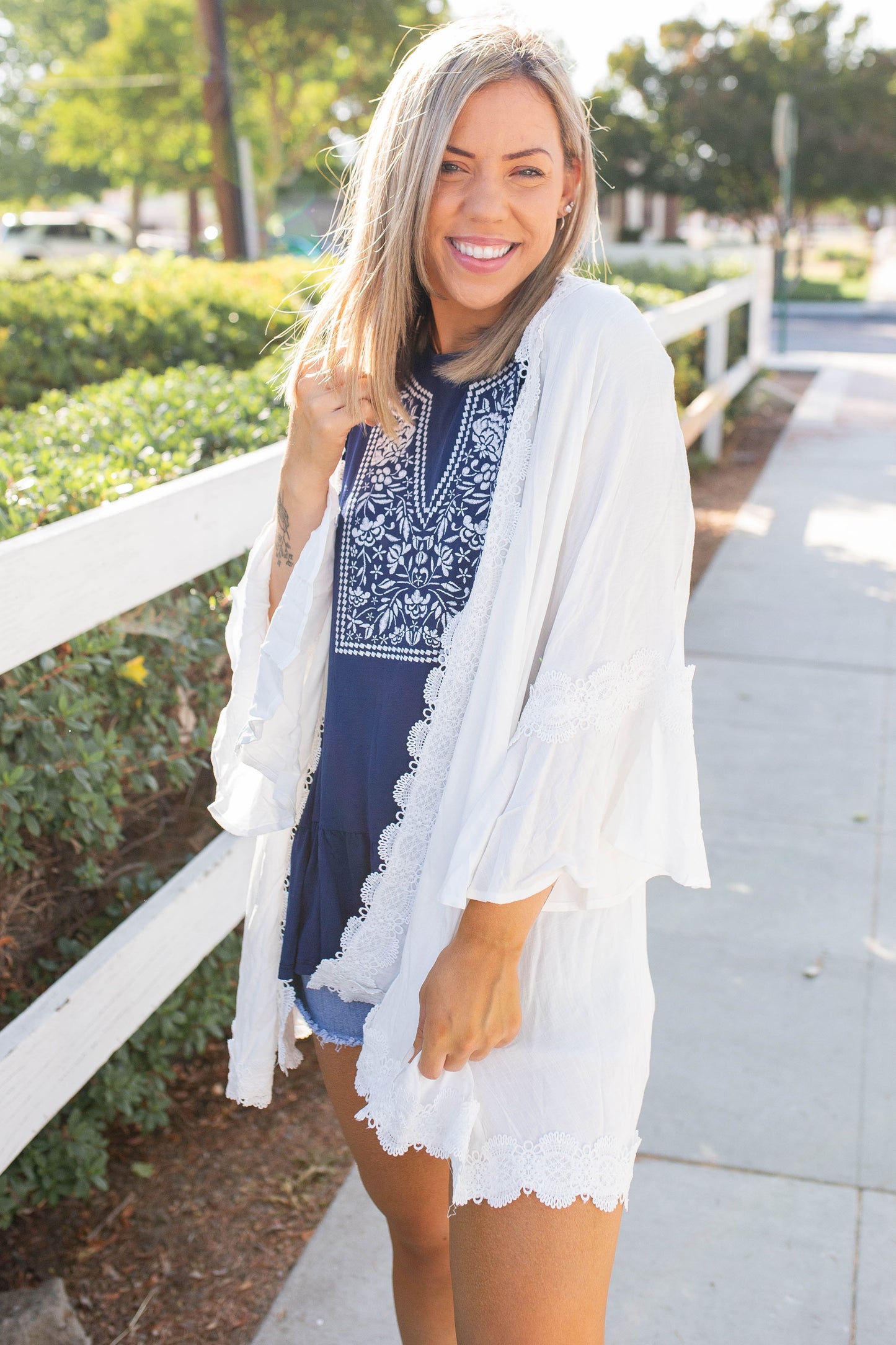 Hot As Ice (White) Kimono Cardigan