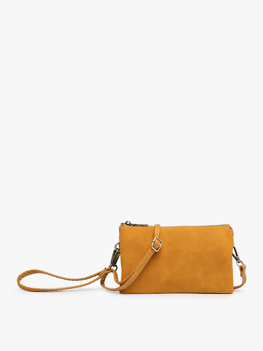 Riley (Mustard) Suede Crossbody/Wristlet