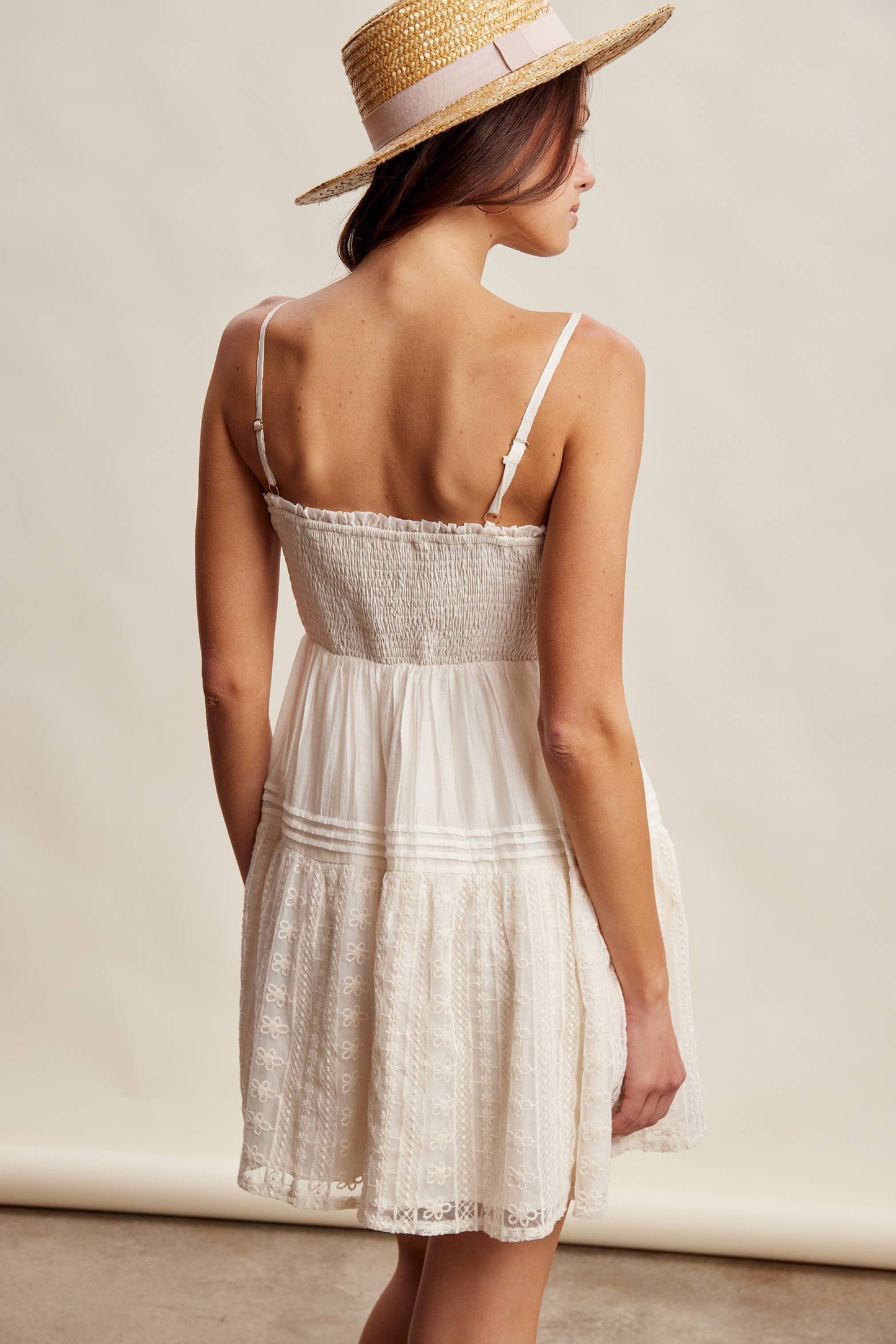 Boho Babe Lace Tiered Mini Dress