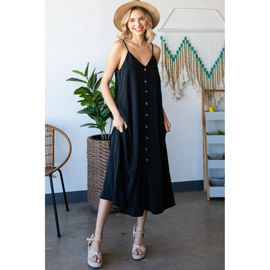 Casual Date (Black) Tencel Maxi Dress